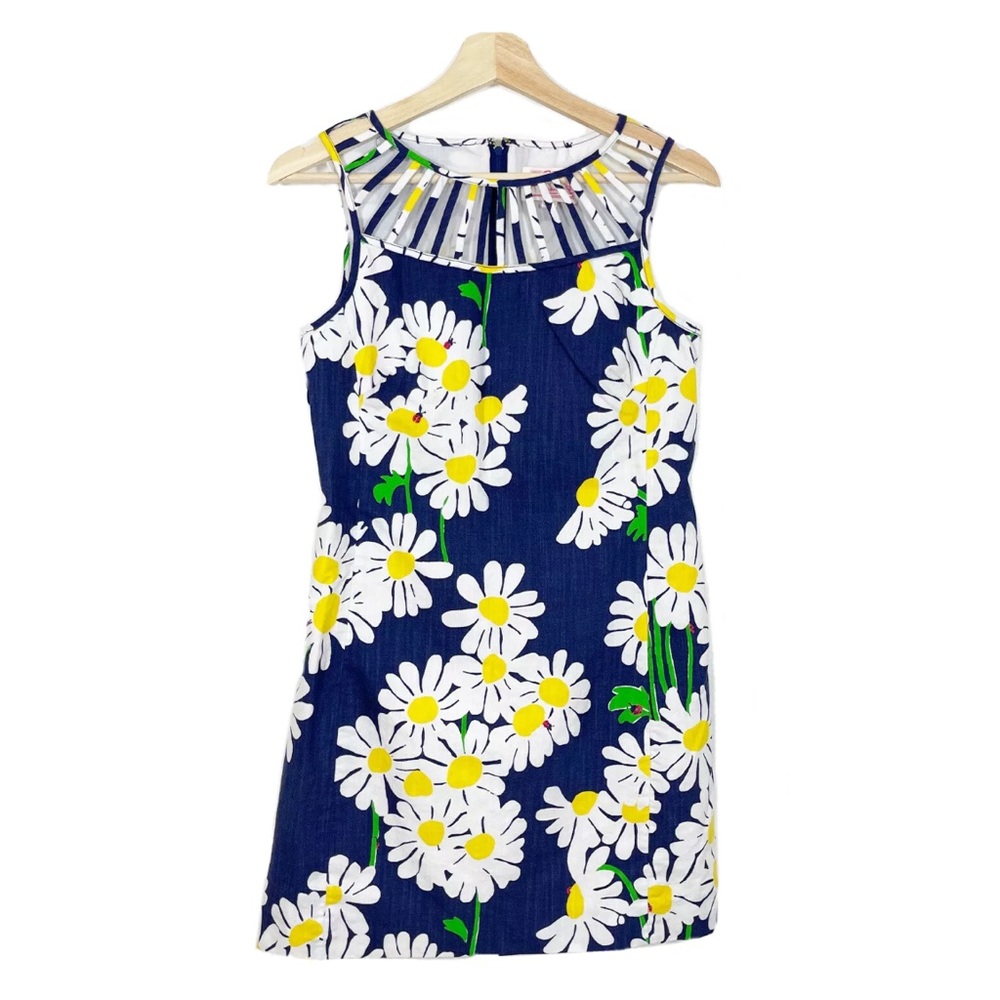 Lilly Pulitzer Ricci Floral Sheath Dress Sleeveless Navy White Sz 2 - Picture 2 of 16